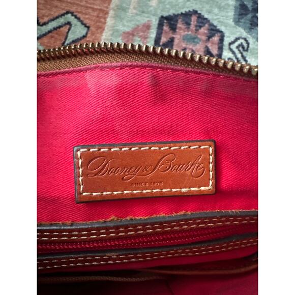 Dooney & Bourke Black Pebbled Leather Crossbody Bag – 11” Wide Black & Tan Purse - Picture 7 of 10